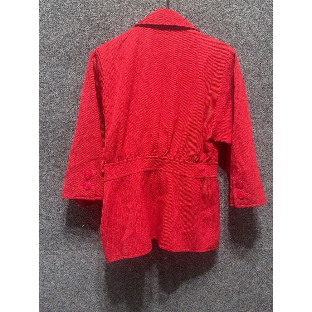 Vintage Valentino Boutique Red Wrap Blazer Jacket Made Italy XS - Picture 3 of 7